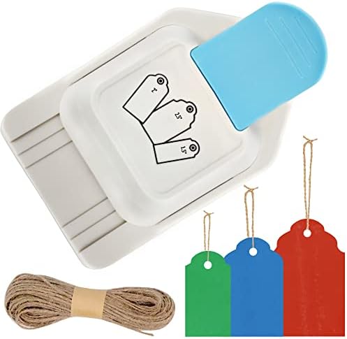 ECOHU Paper Craft Tag Punch 1.5" 2" 2.5" - with 1 roll Hemp Rope 32ft - Tag Shape Lever Action Craft Puncher for Paper Crafting Scrapbooking Cards Arts for DIY Projects