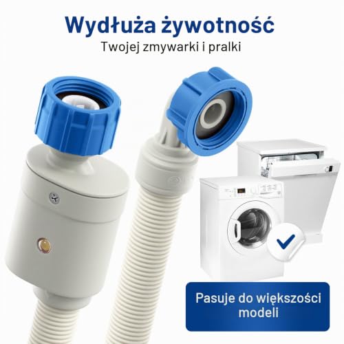 VIOKS Wąż dopływowy pralki/zmywarki AQUASTOP 2,5 m do zimnej wody Wąż do pralki Gorenje/zmywarki stołowej