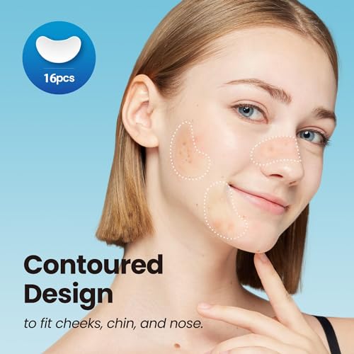 DERMA ANGEL Adesivos grandes de espinhas para nariz, queixo e testa, poros de fuga e tratamento de m