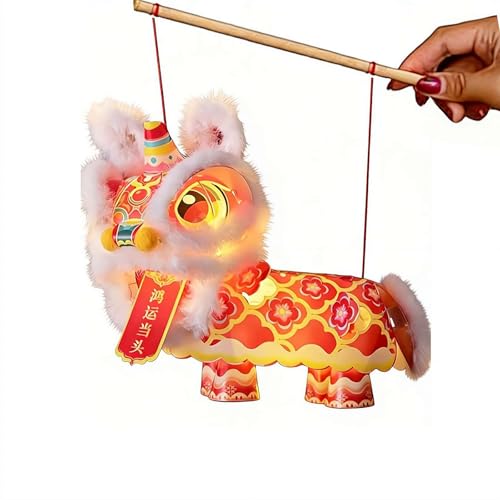 Linterna de papel colgante de león, Año Nuevo chino 2026, kit de farol de baile de león, decoración del hogar, decoración del hogar, linternas de papel tradicionales chinas de Año Nuevo, accesorios de