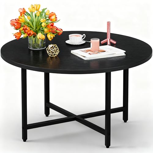 FAMIDGE Round Coffee Table, Small Coffee Tables for Living Room,