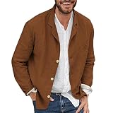 Camisa de lino para hombre, camisa de verano, camisa de ocio, cuello reversible, camisa de verano Henley, camisa de lino informal, corte regular, sin...