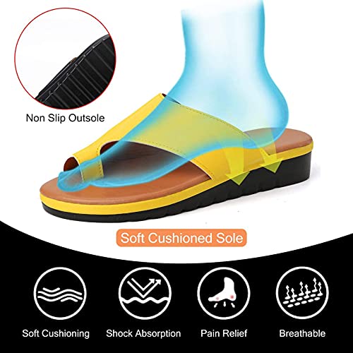 Mules compensées été en PU marron pour des vacances sans douleur aux pieds
