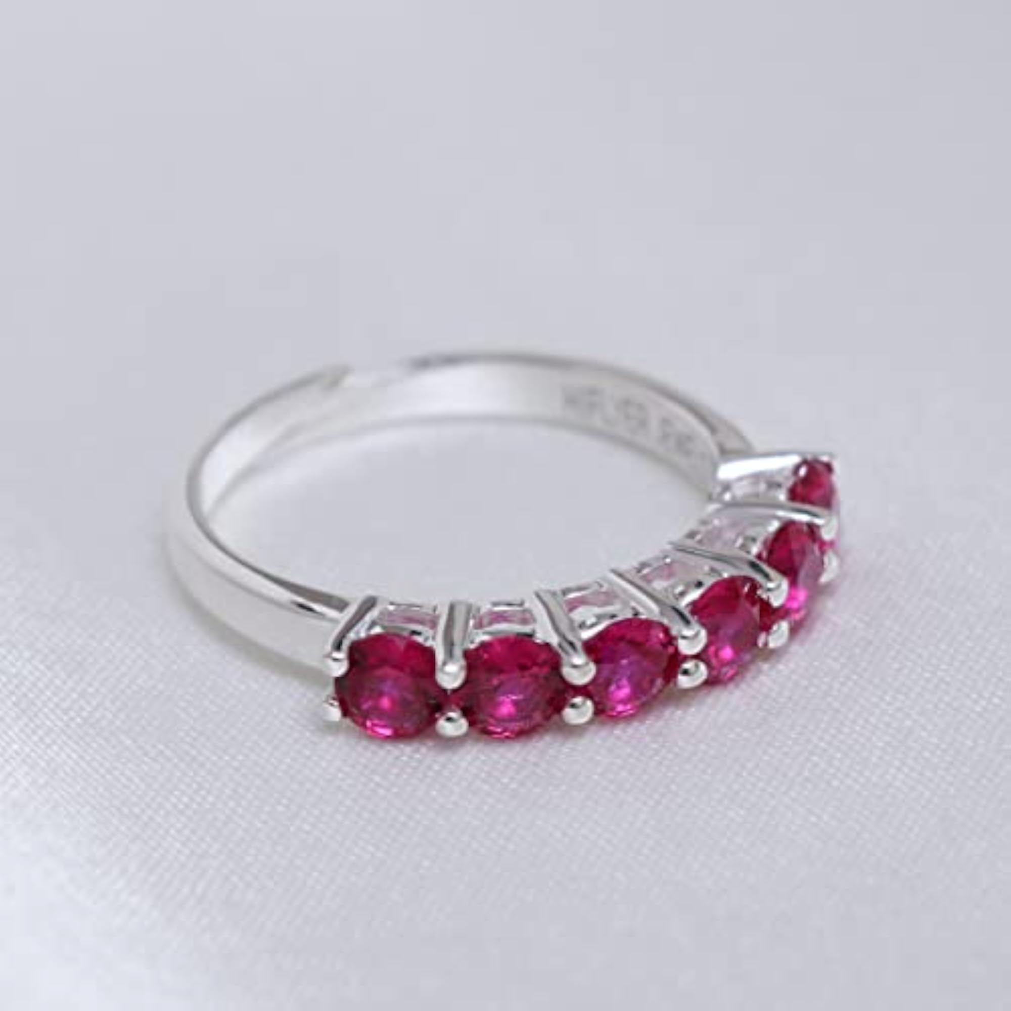 Women's 925 Sterling Silver Pink CZ Gemstone Ring, Gift for Her