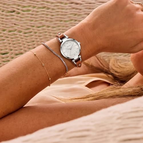 BUREI Double-Wrap Leather Strap Watch