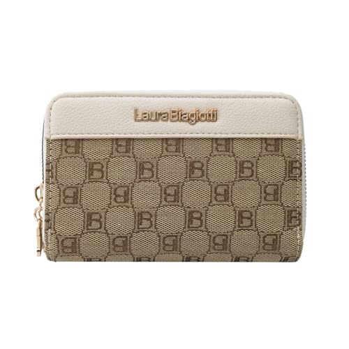 Portefeuille femme Laura Biagiotti compact en tissu logo pour le quotidien