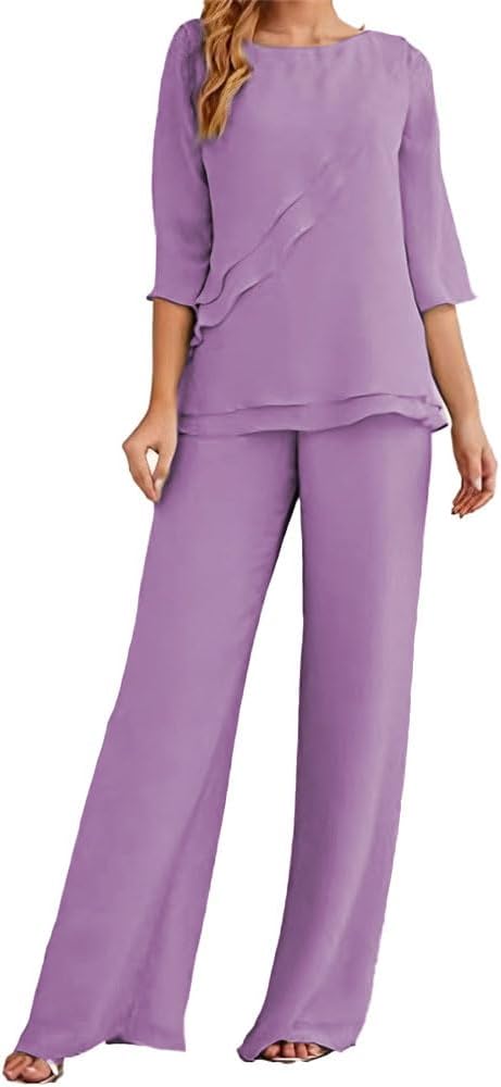 Mother of The Bride Pants Suit for Wedding 2 PC Womens Formal Evening Dressy Pant Suit Flattering Fit