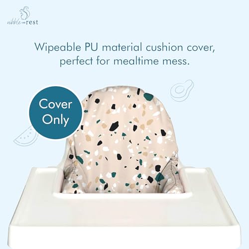 Image of Nibble and Rest Highchair Cushion Cover for Inflatable Cushion, Compatible for IKEA Antilop Highchair,Accessories Stain-Proof and Wipeable Cover (Cushion NOT Included)(Earthyterrazzo)