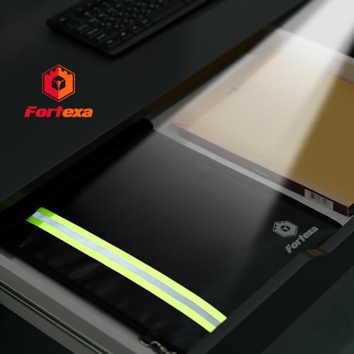 Fortexa 6200°F Fireproof Document Bag (15.75″ × 11.81″) with Adjustable Strap – 12-Layer Important Document Organizer with 2 Pockets for Passport, Cash & Legal Documents – Portable Fireproof Safe Bag by Fortexa - Image 9