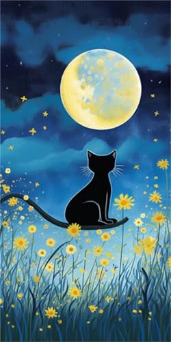 Diamant painting adulte contre le stress grand format lune 60x120cm