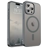 SUPFINE Magnetic for iPhone 15 Pro Max Case (Compatible with MagSafe) (Military Grade Drop Protection) Slim Translucent Matte Shockproof with Anti-Fingerprint Phone Case, Gray