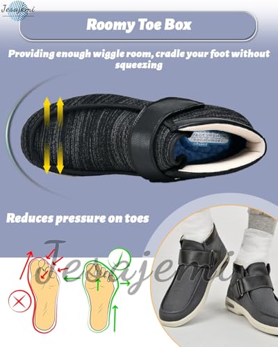 Plantar Fasciitis Shoes for Men Orthopedic Slippers Memory Foam Extra Wide Sandals Diabetic Boots Adjustable Non-Slip Ankle boots Outdoor shoes for Swollen Feet3
