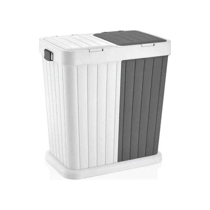 Buy Hexar Double Recycling Waste Bin, 2 x 40 L Dual Compartment Bin for