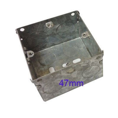 Wall Pattress Back Box Single 1 Gang 47mm Steel Metal