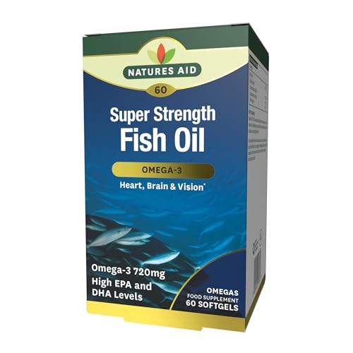 Natures Aid Super Strength Fish Oil Omega-3-60 Tablets