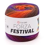 YarnArt Forza Festival Self-Striping Wool Blend Fingering Yarn, 100g (459 yd) – Gradient Color Yarn for Knitting, Crochet, Socks & Shawls (2903)