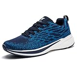  PWLSHN Zapatillas Deportivas de Mujer Hombres LigeroTranspirable Zapatos para Running Zapatos Casual Gimnasio Sneakers, Azul, EU37