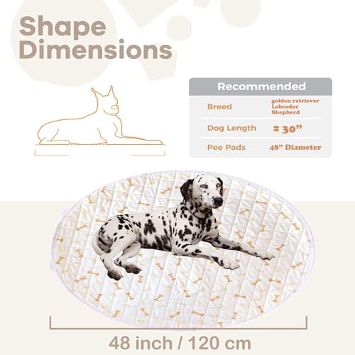 Image of Meow&Woof Reusable Puppy Pads - Washable Pee Pads for Dogs 100% Waterproof Round Playpen Mat, Super Absorbent and Durable Reusable Pee Pads for Dogs 48 Inch 1 Pack