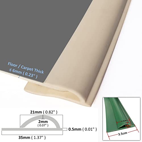 Bande de transition de seuil anti trébuchement PVC beige 1m