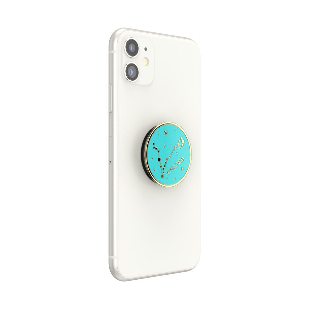 PopSockets: PopGrip - Supporto e Impugnatura per Telefoni Cellulari e Tablet con un Top Intercambiabile - Enamel Zodiac Pisces
