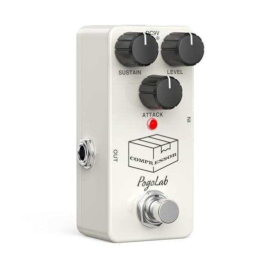 Pogolab Compressor Pedal, Guitar Pedal Compressor, Mini Compressor Pedal for Electric Guitar Bass, True Bypass DC 9V