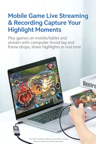 Image of FORIDA Video Capture Card, 4K HDMI to USB-C Capture Card 1080P@60FPS, HDMI Audio Video Recording Device for Streaming, Gaming, Teaching, OBS, iPad, macOS, Windows, Quest 3, Camera