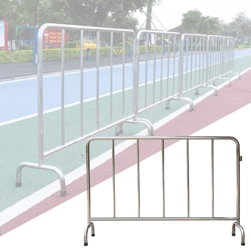 YJEUZCD Traffic Crowd Control Barricade, Expandable Industrial Garden Yard Fence, Schools Road Closure 1m High Interlocking Gate(5pcs-4.9x3.2 ft)