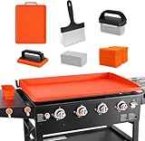 WYZJC Upgraded Blackstone Griddle Cleaning Kit, with 36 Inch Silicone Griddle Mat, Oil Cup Liner, Heat-Resistant Silicone Spatula Mat with Hanger, Griddle Scraper, Cleaning Brick, Scouring Pads