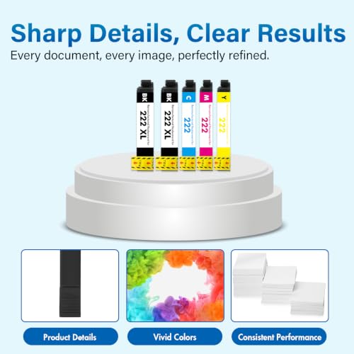 Image of Remanufactured for 222XL Ink Cartridge Combo Pack for 222 for Epson XP-5200