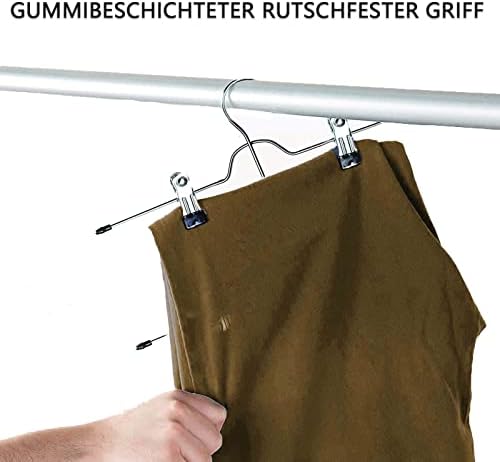 Trouser Hanger, Space Saving Skirt Hangers with Adjustable Clips Stainless Steel Magic Pants Hangers Non-Slip Closet Organizer for Skirts Scarfs Jeans Trousers Towels