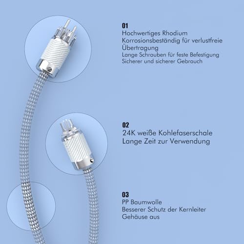 Câble d'alimentation HiFi Monosaudio D503 d'une finition de qualité supérieure