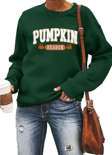 Women's Halloween Sweatshirt Pumpkin Season Fall Shirt Embroidered Outfits