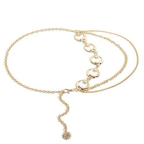 Women’s Moon Sun Metal Link Waist Chain Belts Dress Belt Rave Body Jewelries Skirt Jeans Accessories2