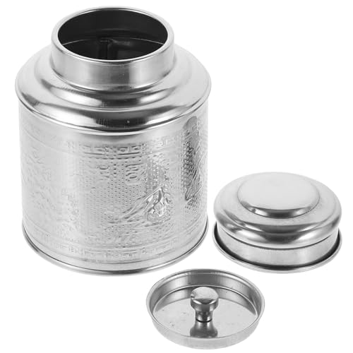 Healifty Barattolo da Tè in Acciaio Inossidabile Design Vintage e Chiusura Sigillata Contenitore Pratico per Tè Sfuso e Piccoli Alimenti in Cucina