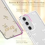 EYZUTAK Case for Samsung Galaxy A35 5G, Clear Cute Ribbon Bowknot Pattern Aesthetic Transparent Phone Case Raised Camera Protection Stylish Slim Soft Durable TPU Protective Cover for Women - White - Image 2