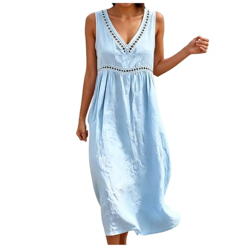 Robe de plage fluide col V : le vêtement en lin et coton pour affronter la chaleur