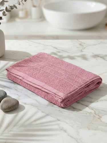 Image of Monte Carlo Essential Cotton Small Bath Towel | 340 GSM Ultra Lightweight & Quick Dry | Soft Absorbent Compact Towel 60x120 cm | Bathroom Towel for Gym, Travel & Daily Use (Soho) | Cranberry Red