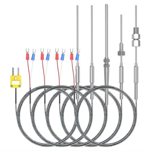 Termopar tipo K de 0-1100 °C con sonda blindada para un control térmico preciso