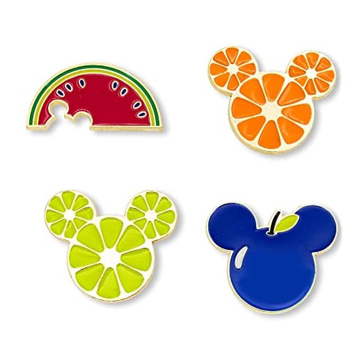 Disney Mickey Mouse Fruit 4 Piece Enamel Pin Set