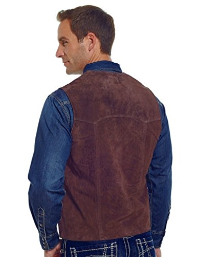 Cripple Creek Men's Suede Leather Vest Chocolate Large2