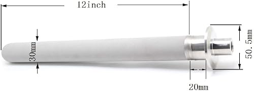 Miniatura 2 de QiiMii Piedra de aireación de tres abrazaderas de acero inoxidable de 1.5 pulgadas, 2 micrones, 12 pulgadas de longitud, entrada de CO2 hembra NPT