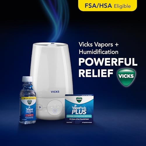 Image of Vicks VapoPads Plus with Intense Cold Blasting Menthol - Vapor Pads Refill for Vicks Humidifiers and Steam Inhalers, Scent Pads for Congestion Relief, 20-Pack, Box Color May Vary