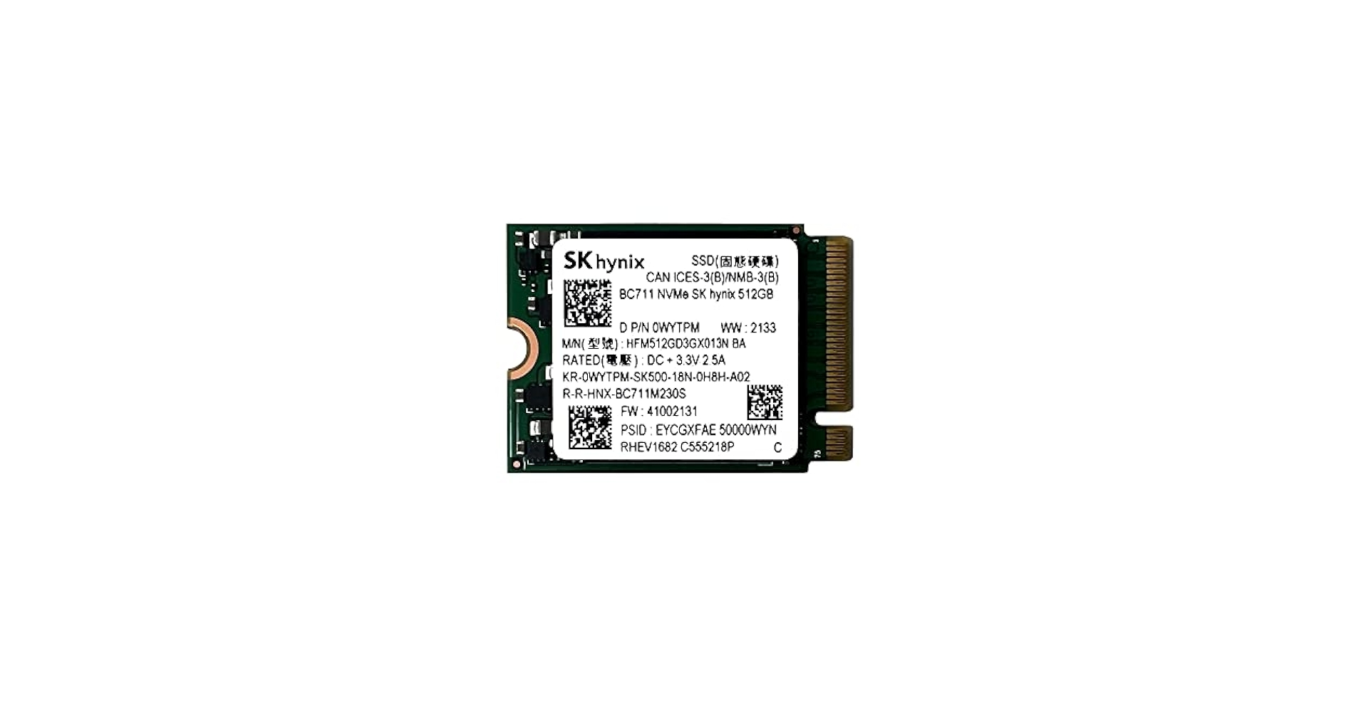 Amazon.com: SKHynix BC711 512GB NVMe PCIe M.2 2230 30 mm