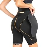 bslingerie Women Shapewear Tummy Control Thigh Enhancer Butt Lifter open crotch Panties (Black, S)