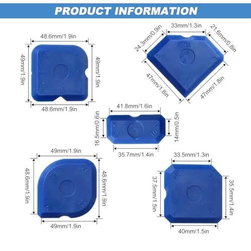 Fugenglätter Set 9 Stück Blau Fugenabzieher Fugen Glätter Caulking Werkzeug Kit Abzieher Fugen Entferner Set für Silikon Küche