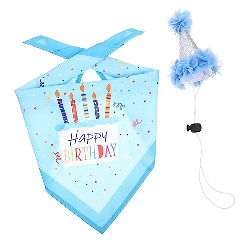 COLLBATH 1Set Decorative Dog Birthday Hat Wear Resistant Cat Bandana Unique Scarf for Pets for Parties and Photo Shoots Comfortable and Breathable Design