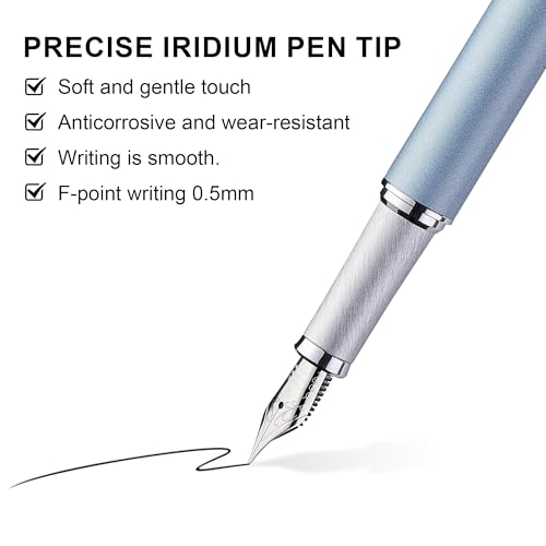 tramol Fountain Pen Gift Set, (0.5mm) Fine Nib Suitable for teens and adults for journaling, calligraphy, and gift-giving (Blue) — view 3