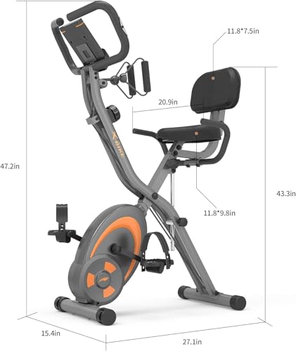 leikefitness Folding Stationary Bike Recumbent Exercise Bike w/Arm Resistance Bands-Pulse Sensor-LCD Monitor and Easy to Assemble Indoor Cycling Bike 2280 (GREY)