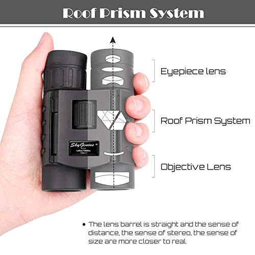 Skygenius 8x21 Compact Binoculars Lightweight for Concert Theater Opera, Mini Pocket Folding Binoculars for Adults Travel Hiking Bird Watching