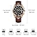 OLEVS Black Watch for Men Large Face Brown Leather Band Watches Date Stainless Steel Fashion Men's Chronograph Watches Rose Gold Waterproof Luminous Easy Read Mens Multifunction Aviator Watch for Men